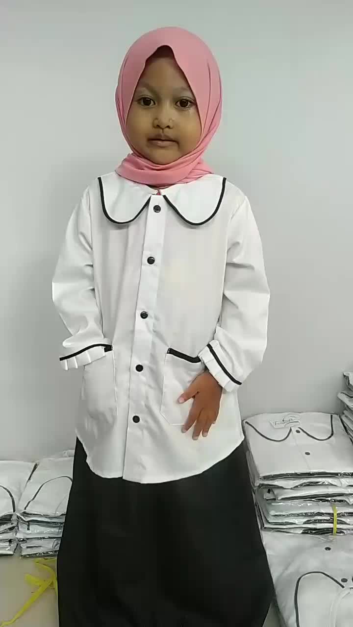 ORIGINAL setelan putih anak atasan kemeja putih bawahan rok putih model lucu bisa untuk seragam sekolah atau seragam ngaji TPQ / TPA / Diniyah / madin motif polos kerah korea SD MI size kecil perempuan anak tk stelan hem baju anak cewek tanggung 5 6 7 8 9