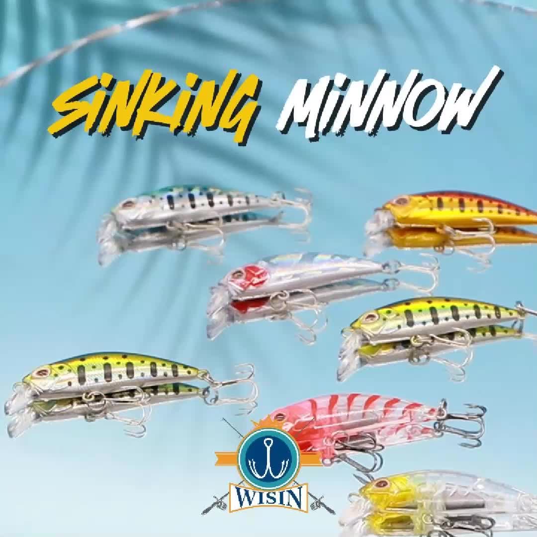 WISIN Umpan Pancing / Sinking Minnow / Fish lure Bentuk ikan kecil Alat Joran Mancing