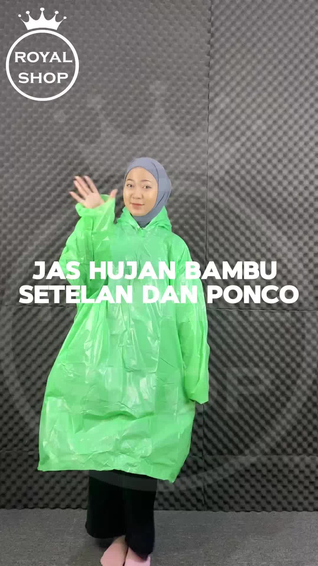 Jas Hujan Plastik LDPE Poncho Merk Bambu Tebal Murah