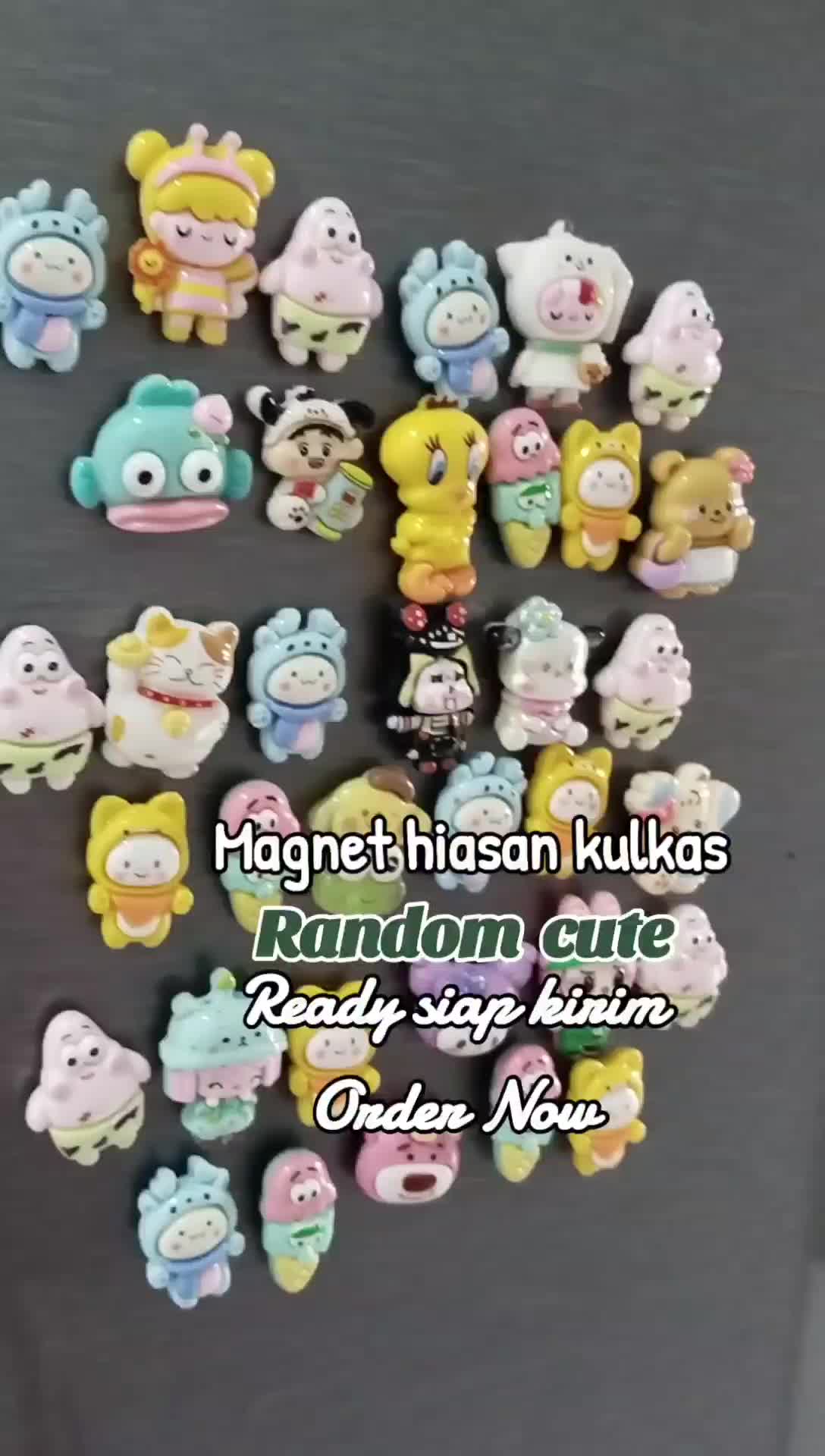 Magnet hiasan kulkas  Paket Random  cute Hadiah unik Dekorasi Aksesoris Souvenir Buah tangan Random style clay glossy