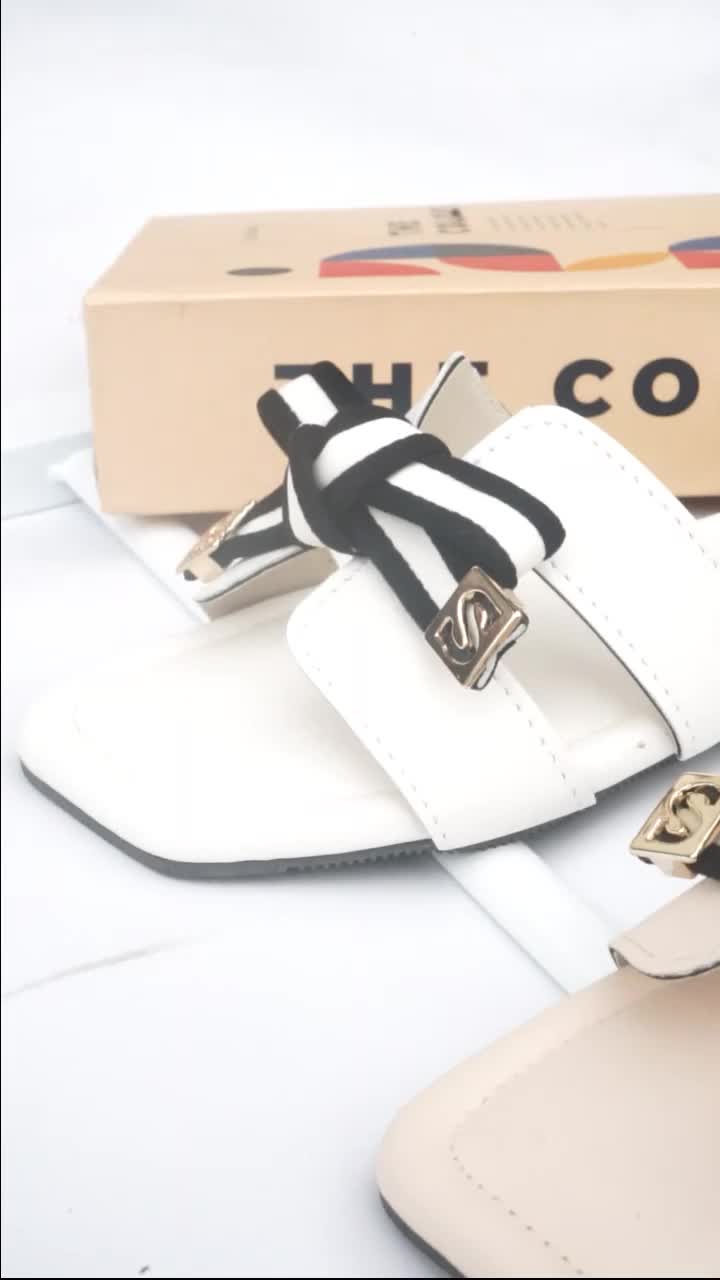 SULTAN | Sandal Teplek Wanita Kekinian Elegan Empuk  Terbaru 2025 Slip Sendal Flat Slop Cantik dengan Aksen Pita Stylish