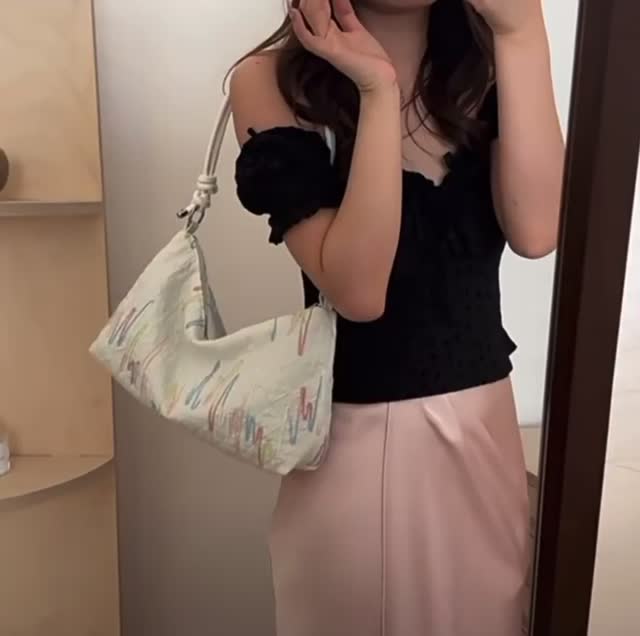 CARL & LEYA Tas Wanita TUIN SERIES (Tuin An) bag Shoulder Bag Underarm Bag Tote bag Kanvas Pink Selempang