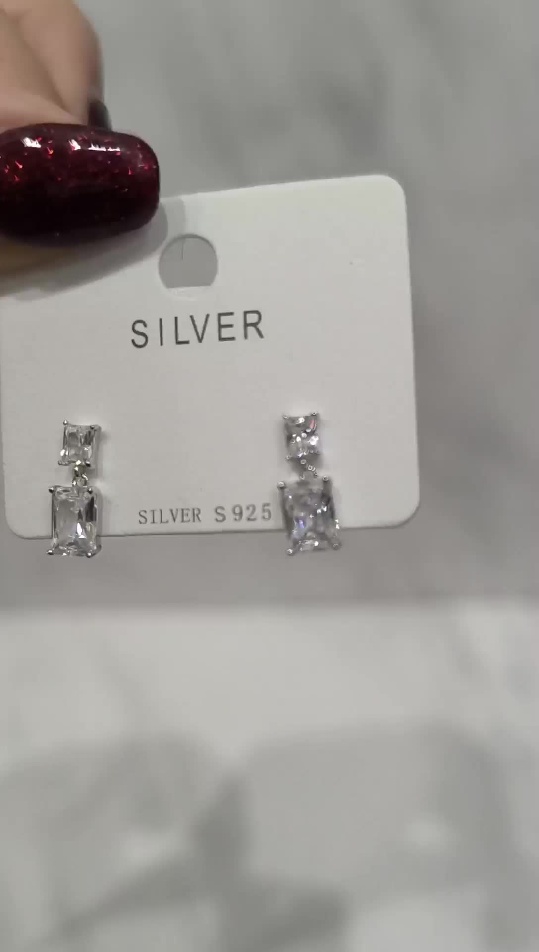 (S925) Anting PERAK/SILVER 925 MATA ZIRCON BLING REPLIKA BERLIAN PREMIUM QUALITY