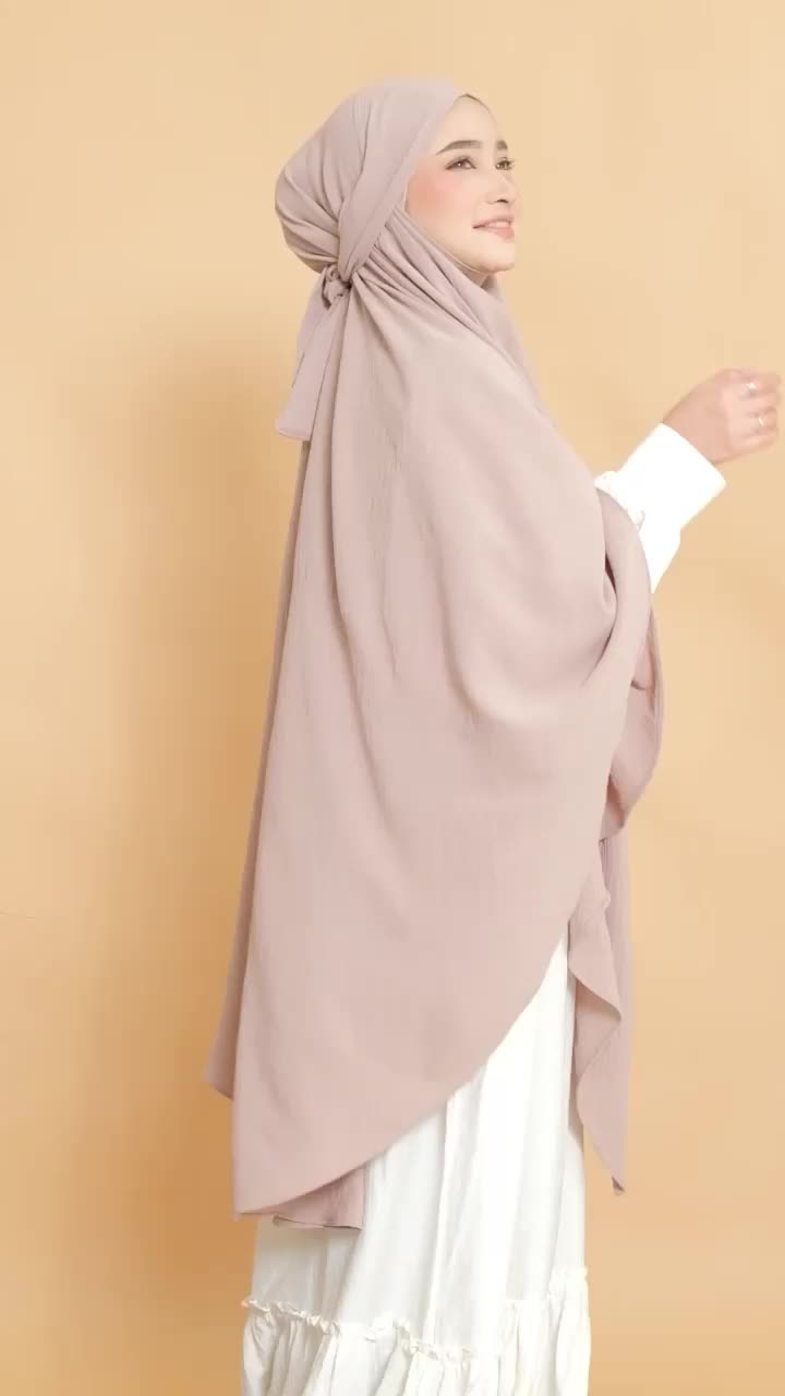 Imazan ~ Hiza French Khimar Series ~ Khimar Syar'i Instan 4 in 1 Crinkle Airflow Premium Khimar Syar'i Praktis Khimar Nyaman Model Terbaru Jilbab Panjang