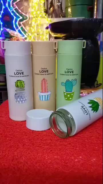Tumbler Kaktus 400ml Botol Kaca BPA Free Tanpa Box - Botol Minum