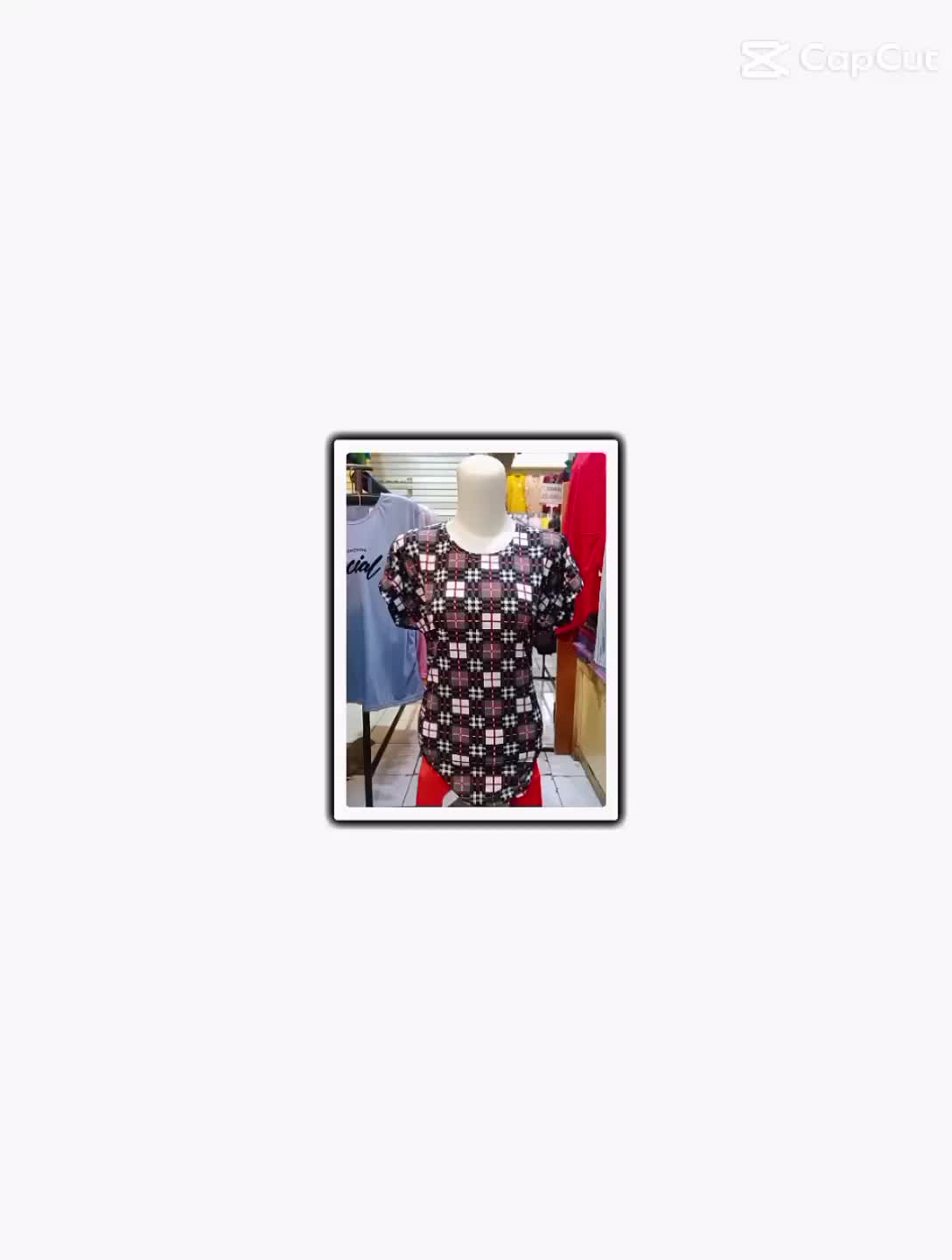 atasan kaos wanita voxy motif kotak kotak LD 100 kaos santai harian wanita Pendek