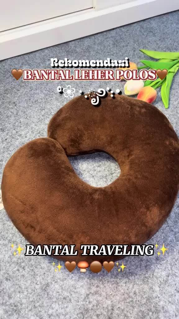 Bantal Leher Polos Solid Color Leher U Bantal Kepala Neck Pillow Bantal Leher Bantal Berbentuk U