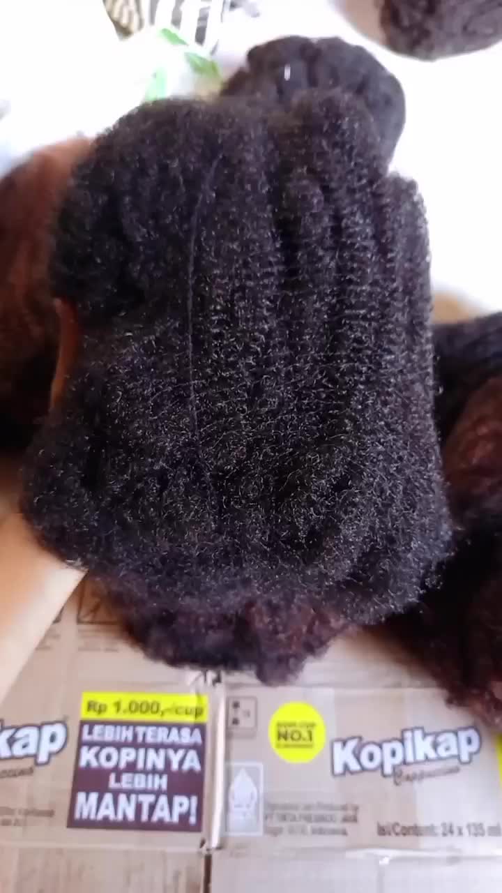 Rambut sambung afro sintetis 20 cm
