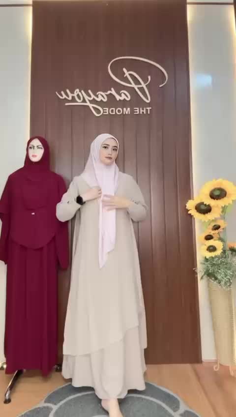 Parayou Um Safa Gamis Wanita Set Hijab Polly Cotton & Cadar Busui Friendly Airflow Dress Kondangan Ceruty BabyDoll Muslim Dewasa Gamis Syari Premium untuk Acara Formal Elegan Nyaman