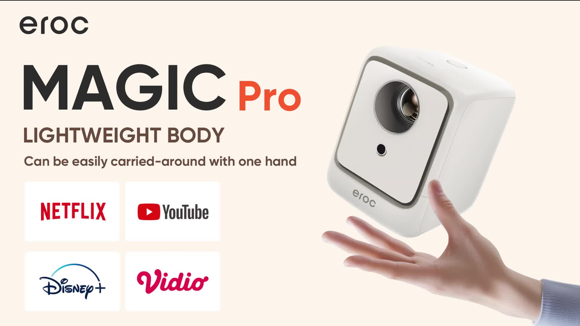 EROC Smart Mini Projector LCD 2800 Lumens Android IOS Cast Netflix Compatible - MAGIC PRO