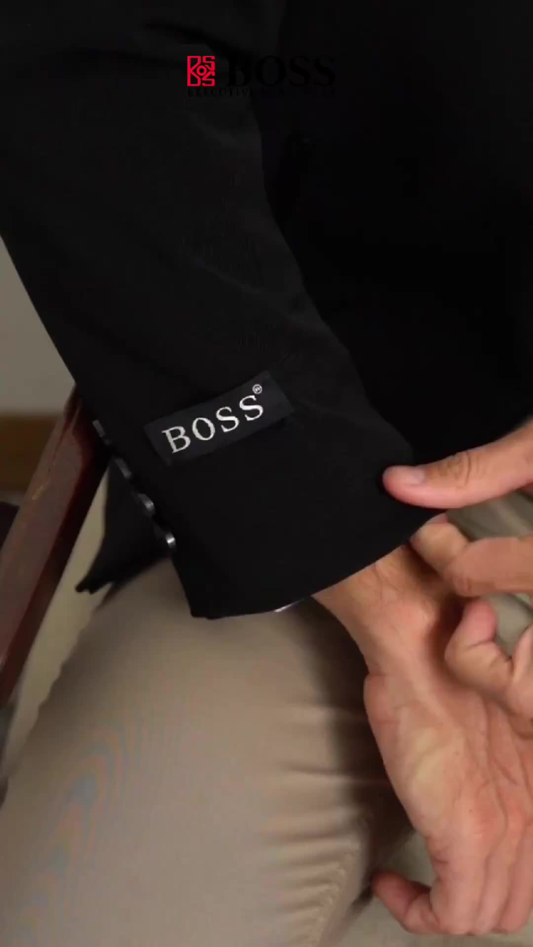 BOSS Jas Semi Jaket Formal Regular Fit Hitam