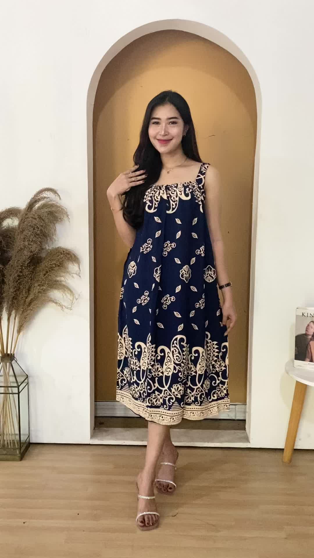 Daster Kekinian Busui Yukensi Tanpa Lengan Jumbo Kekinian Katun Rayon Viscose  Dress  Wanita  Bumil  Kain  Tebal  Nyaman