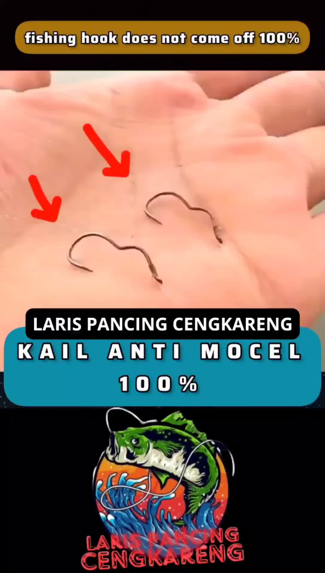 Kail Pancing Otomatis Flip Hook Anti Mocel & Boncos ( GEPENG/TANPA RING ) Isi 20 Kail