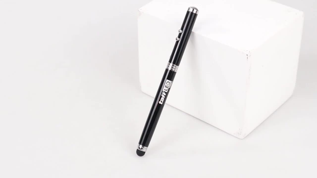 Stylus Pen Capacitive Touch 4 in 1 Pen Ballpoint Laser Pointer Senter Merah Pena Plastik