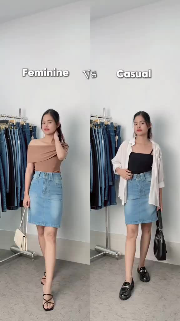 Onetta - NARA (Aqua) - Rok Mini Pendek Stretch Denim Skirt Wanita  Kancing 2