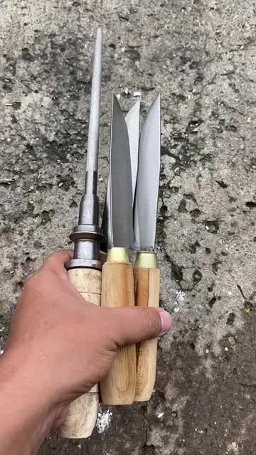 PAKET PROMO Set 3 PCS Pisau Dapur Bahan Baja Gergaji Selendang Dan Stik Asahan Kristal Alat Potong Dapur Knife Kitchenware