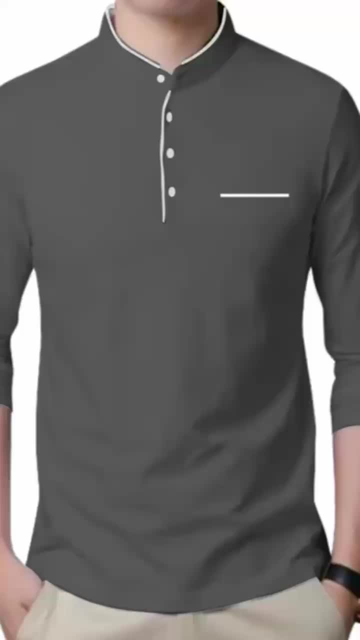 KAOS KERAH SHANGHAI SAKU LENGAN PANJANG Combed Polo Tebal Pria Baju Distro