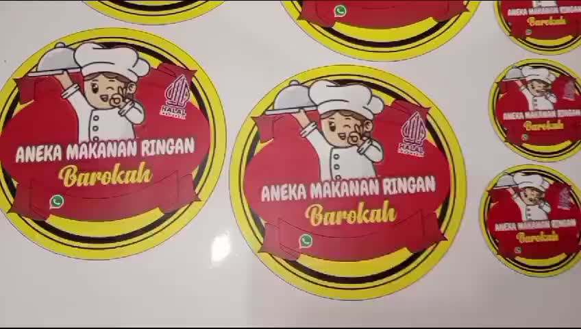 Cetak Stiker Label Kemasan Makanan Bisa Custom dan Free Desain