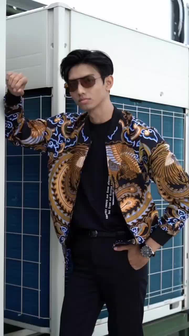 Jaket Batik pria kombinasi Tulis premium Motif Megamendung