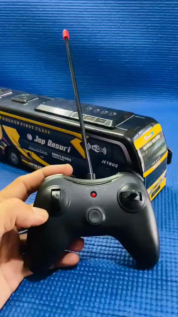 Mainan Remot Bis Teloled Basuri Ukuran Besar Nyala Lampu Warna-warni dan Klakson Teloled Viral Cocok Buat Kado Mainan Anak Remote Control Toys Baterai