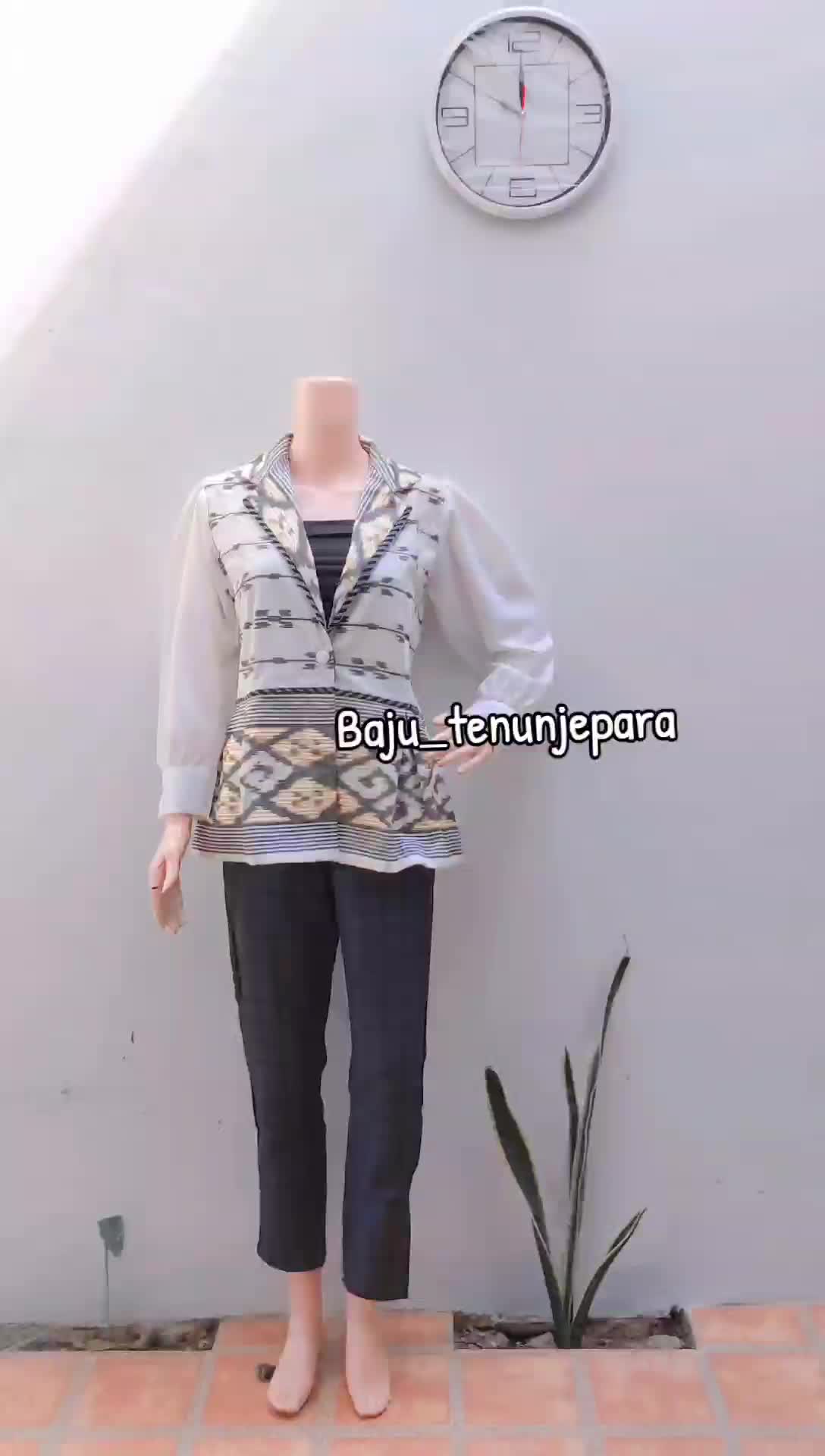 Blouse blazer semi jas baju tenun wanita atasan tenun baju kantor outer tenun etnik btb2 Casual