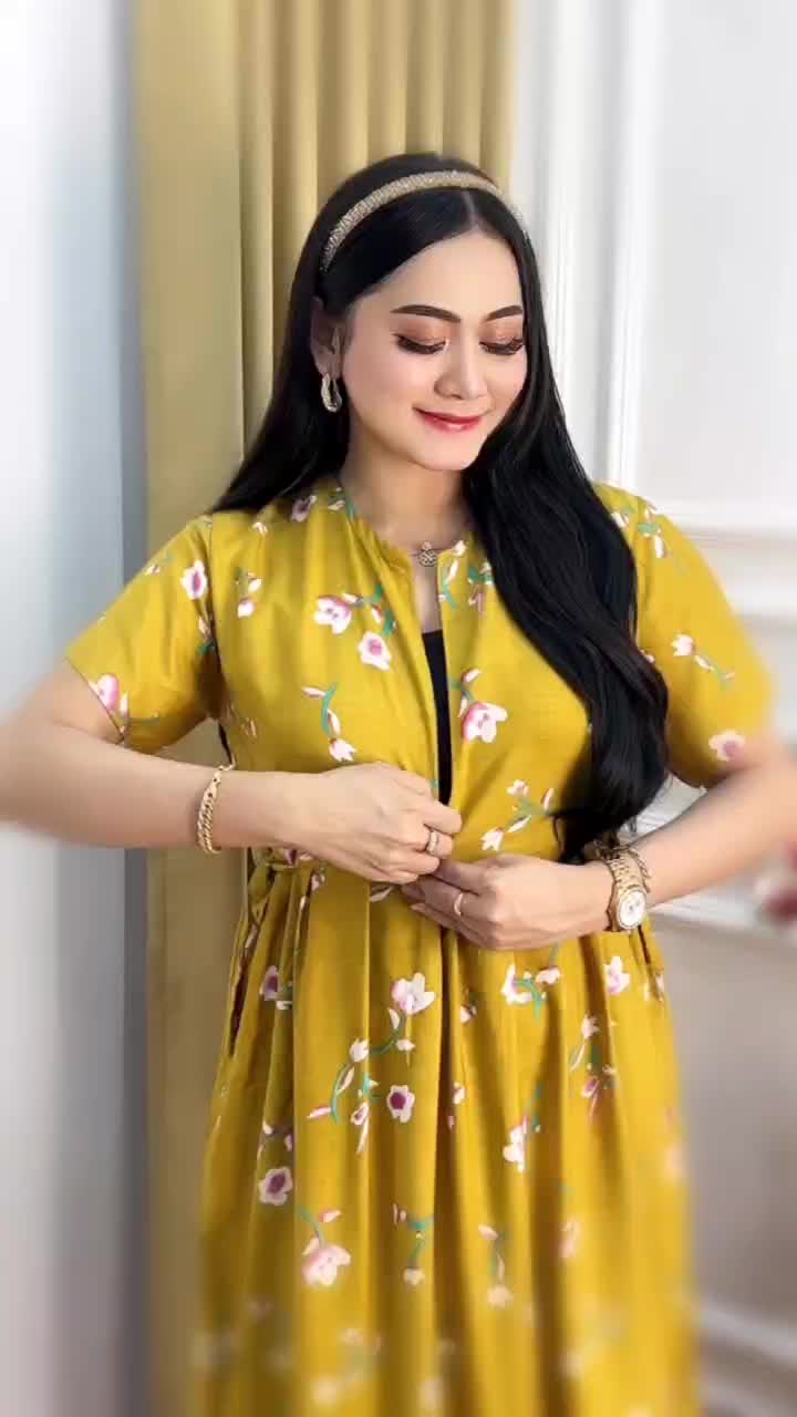 Aurin - Daster Chibi Pendek Rayon Grade A Busui Resleting depan - Baju Tidur Daster Kekinian - Daster Wanita Terbaru Dress Bumil