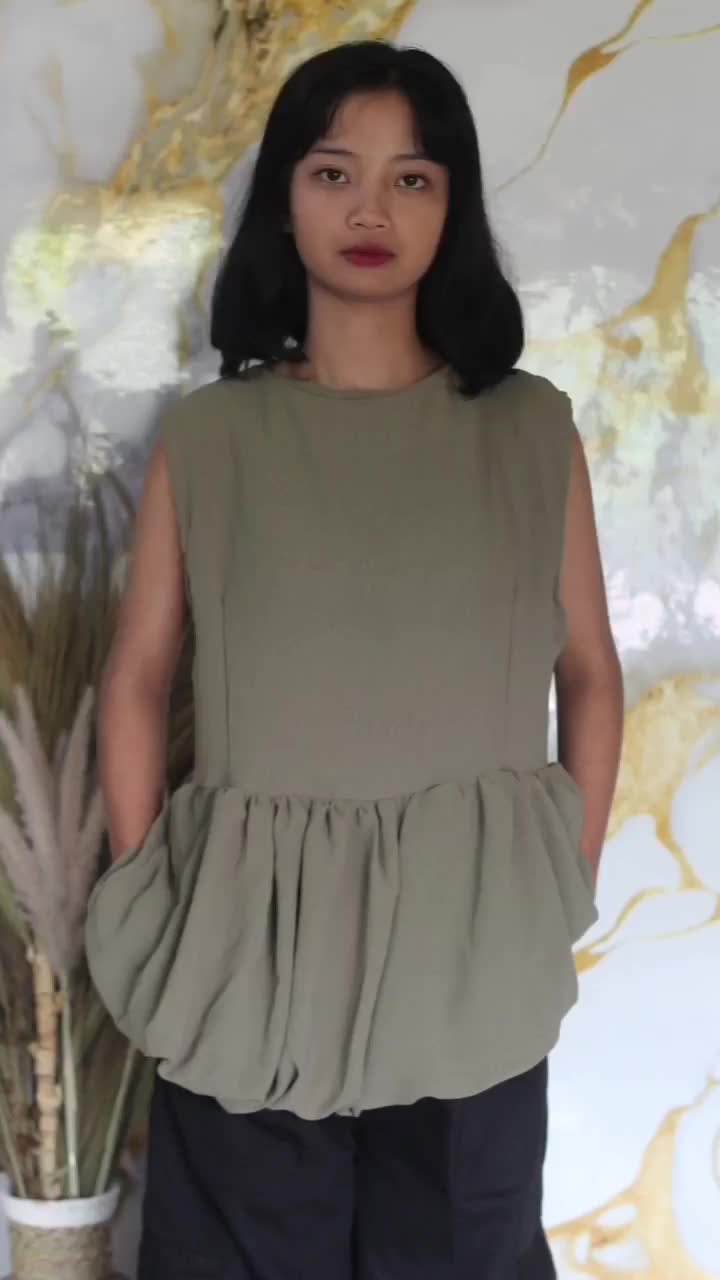 MOLA BLOUSE | Atasan Wanita Top Basic Serut Balon Terbaru Airflow Premium. Casual, Simple,lucu dan Elegan.sleeves double layer full