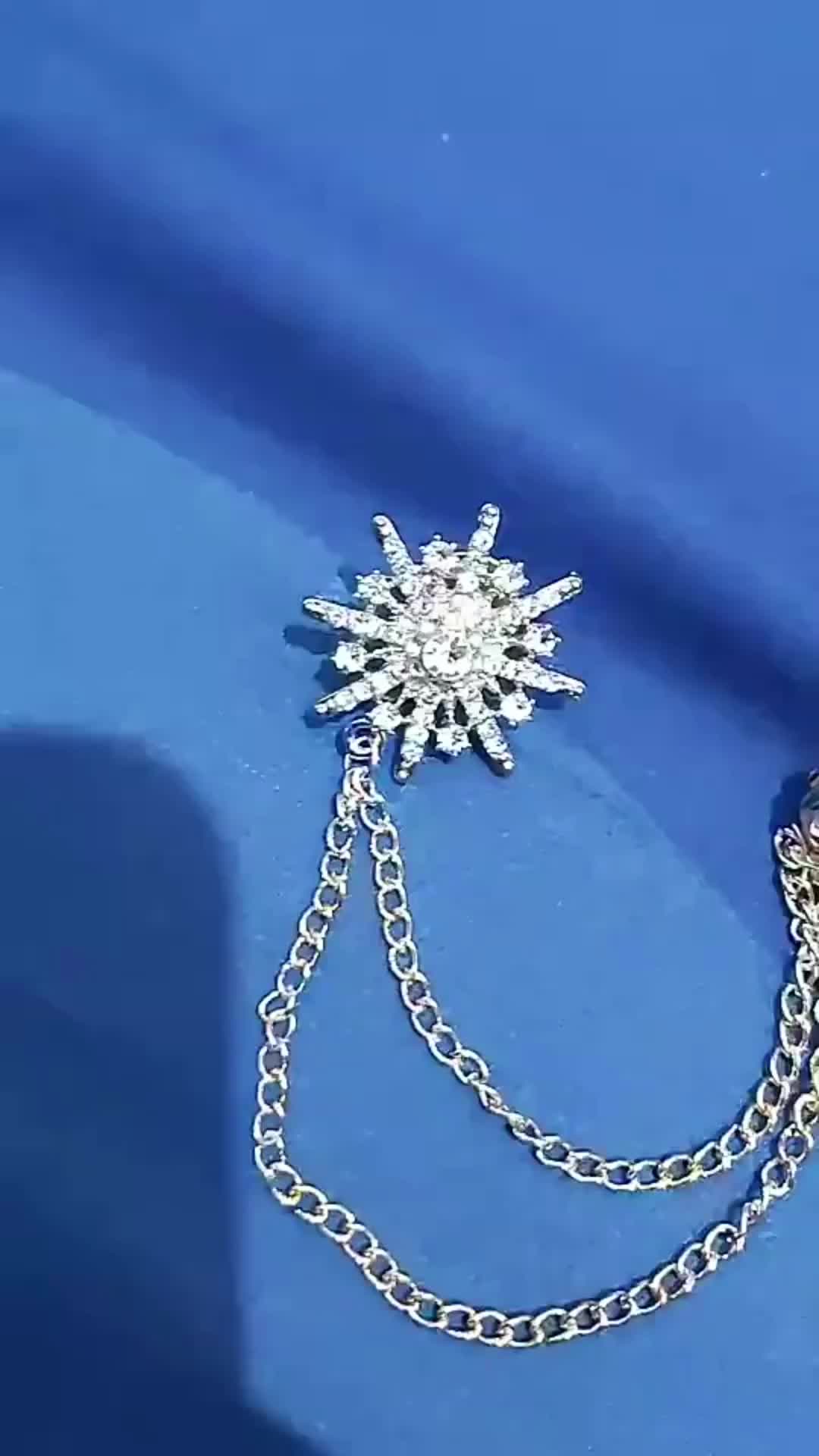 Pin Bros Jas Rantai Rumbai / Bros Pin Rantai Rumbai Jas Bintang Snowflake