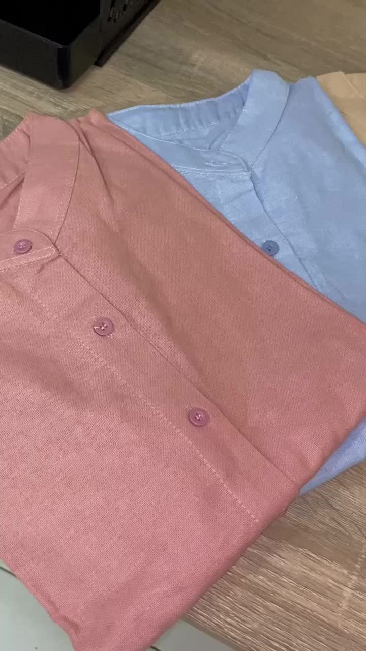 Merco Blouse Ruffle - Atasan Wanita - Kemeja Linen Basic Lengan Panjang