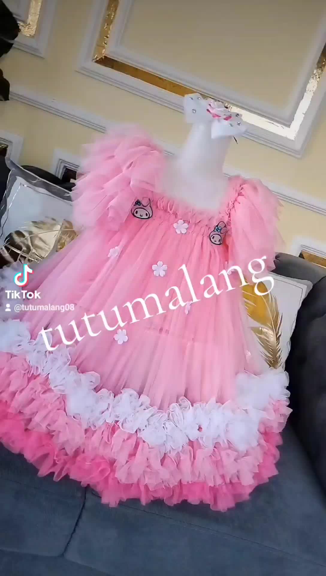 DRESS tema KARAKTET CANTIK DAN ELEGAN | BISA REQUEST WARNA | FREE ACCESSORIES RAMBUT (SELUTUT) USAI 0-10 THN