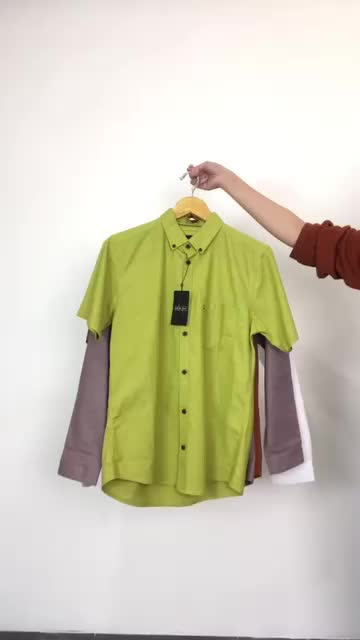 [GRIDLINE - S092 Colorful Premium Basic]  Baju Kemeja Kantor Pria Polos Slimfit Stylish Casual Katun Rami Premium Linen Best Seller Seragam Lebaran Kerah Lembut