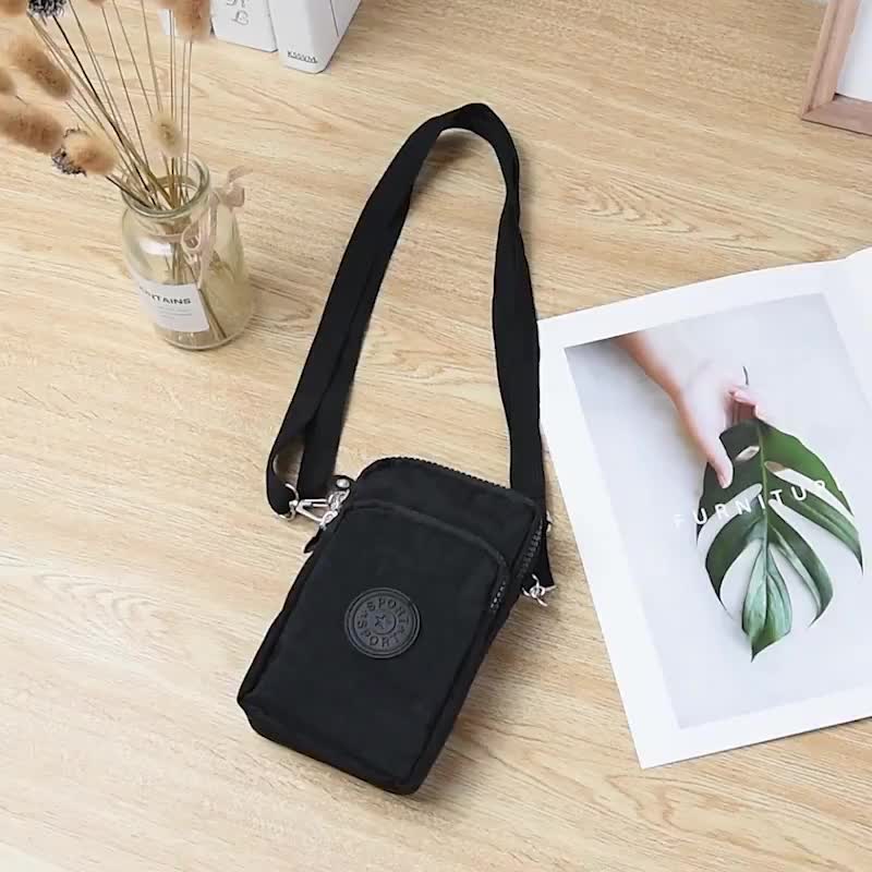 POUCH NYLON TAS SELEMPANG HP HANDPHONE WATERPROOF WANITA 3 SEKAT MURAH SLING BAG IMPORT DOMPET MINI CEWEK - NP01