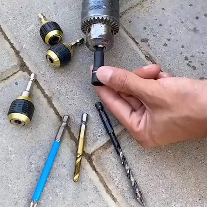 Adaptor Adapter Chuck Mata Bor Quick Change Release Sambungan Extension Drill Bit Bor Impact Tanpa KunciAdaptor Adapter Chuck Mata Bor Quick Change Release Sambungan Extension Drill Bit Bor Impact Tanpa Kunci