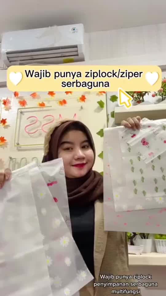MG1486 Ziplock Karakter Isi 10 PCS Serbaguna Zipper lock Travel Pouch Organizer Baju Storage Bag Plastik Dokumen Kantong