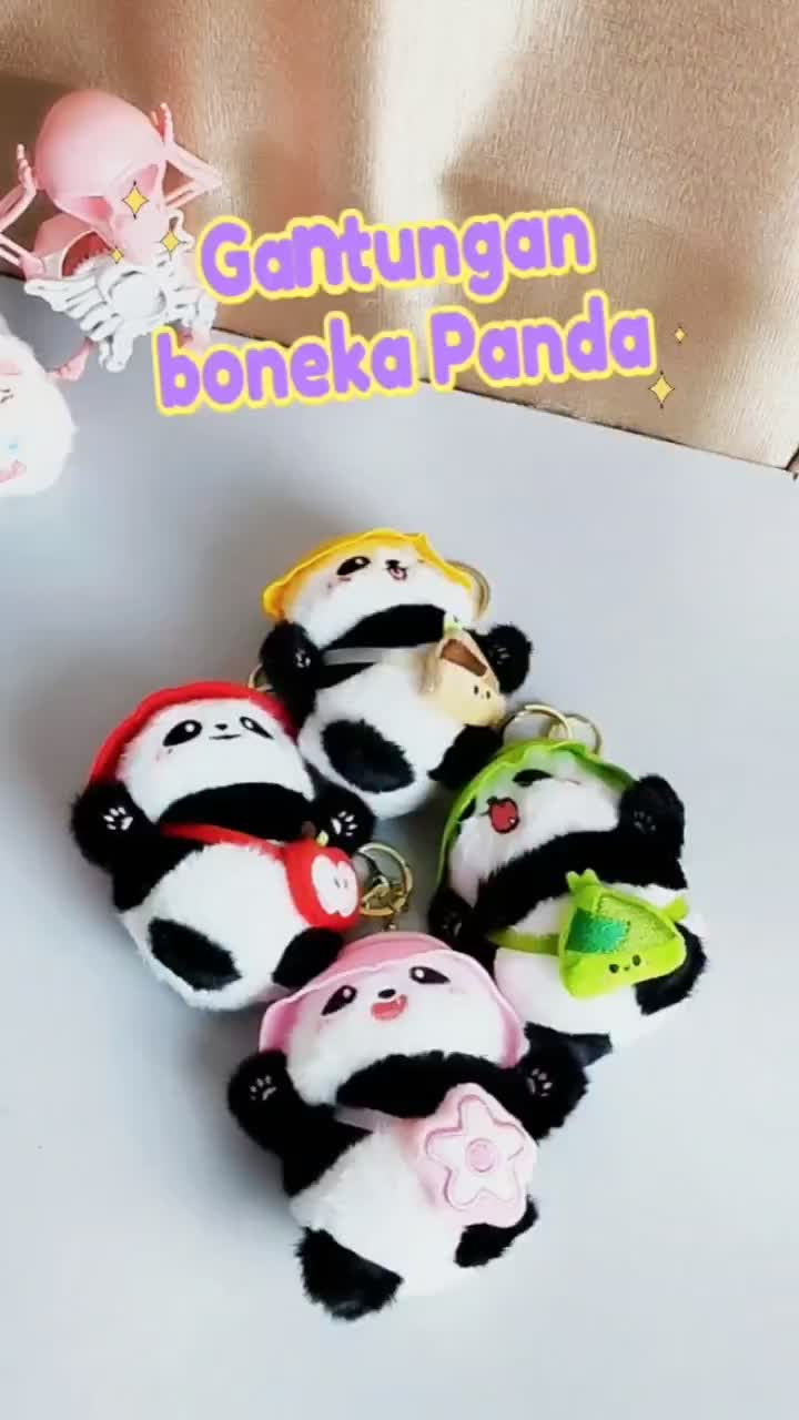 【COD】Gantungan kunci  Panda Pesona Boneka Panda Lucu Untuk Aksesori Tas dan Cincin Kunci Mobil/Keychains Hadiah matching  keychain