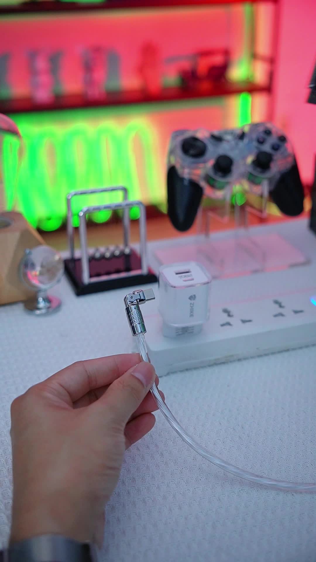 ZHIKE Kabel Data Bercahaya Fast Charging for Tipe c Micro USB Untuk Apple iP Lightning Type C Cable Metal 240W 120W 1M Pengisian Cepat Kabel Pengisi Daya Untuk Android OPPO REALME VIVO XIAOMI Ponsel Charger