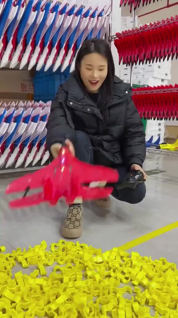 tatatoy Dua Bateraimainan terbang glider busa model penerbangan  (biru,  kuning) model pesawat remote control Toys Lampu