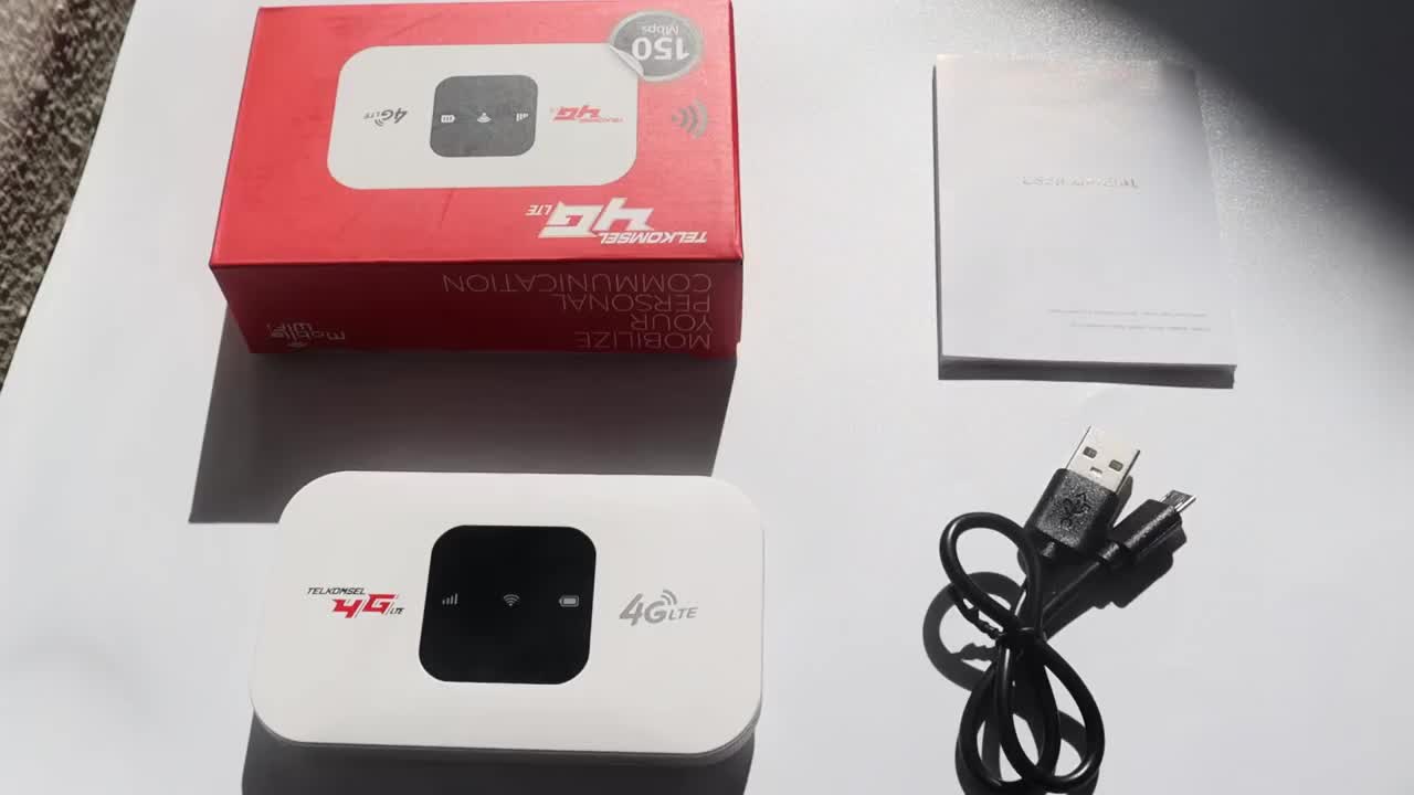 Modem WIFI 150MBPS Internet 4G berkecepatan tinggi seluler mini Wi-Fi portabel port pengisian daya tpy-c mendukung semua operator PC laptop ponsel TV dapat dihubungkan  Merah