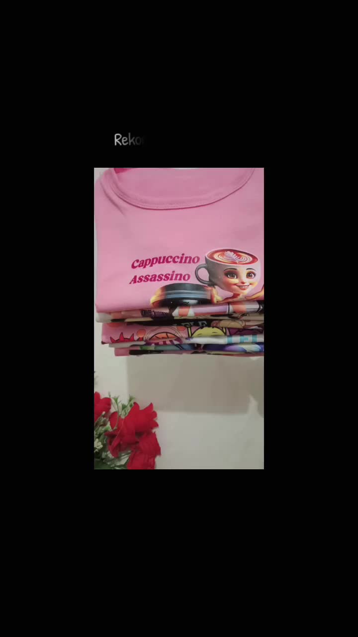 Baju BALLERINA CAPUCHINA Setelan Anak Perempuan Usia 3-10 Tahun Kaos Dan Celana Kargo Fanta Fashion