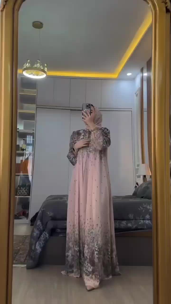 Gamis Tiara Set Hijab Bahan Rayon Diamond dengan Fitur Busui Friendly dan Kerah Shanghai - Kain, Ibu Menyusui Muslim Panjang Dress Nyaman Lembut Variasi Wanita