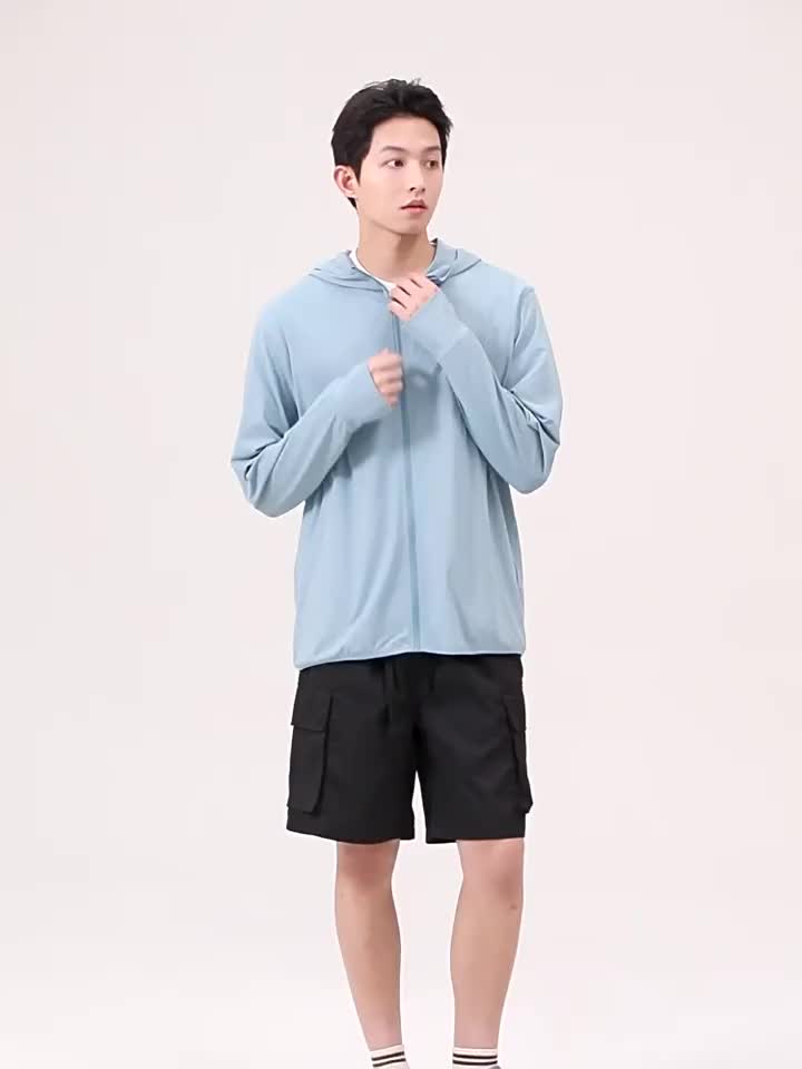 KKTOP Jaket Olahraga Anti UV Pria Baju Olahraga UPF50+ Breathable Outdoor Sport (M001)