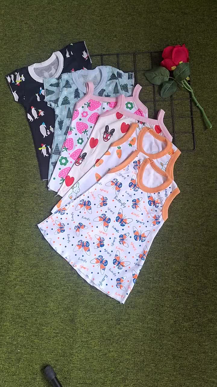 Isi 6 Dress Anak Perempuan Bayi Campur Model Bahan Kaos Riff Umur 0 Sampai 4 Tahun Lengan Cewek baju anak cewek 0–6