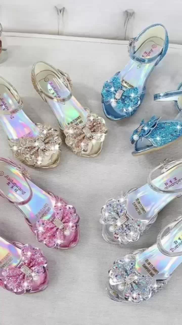 chibi sandal frozen heels hak 3cm pita kupu-kupu korean Sepatu Fashion