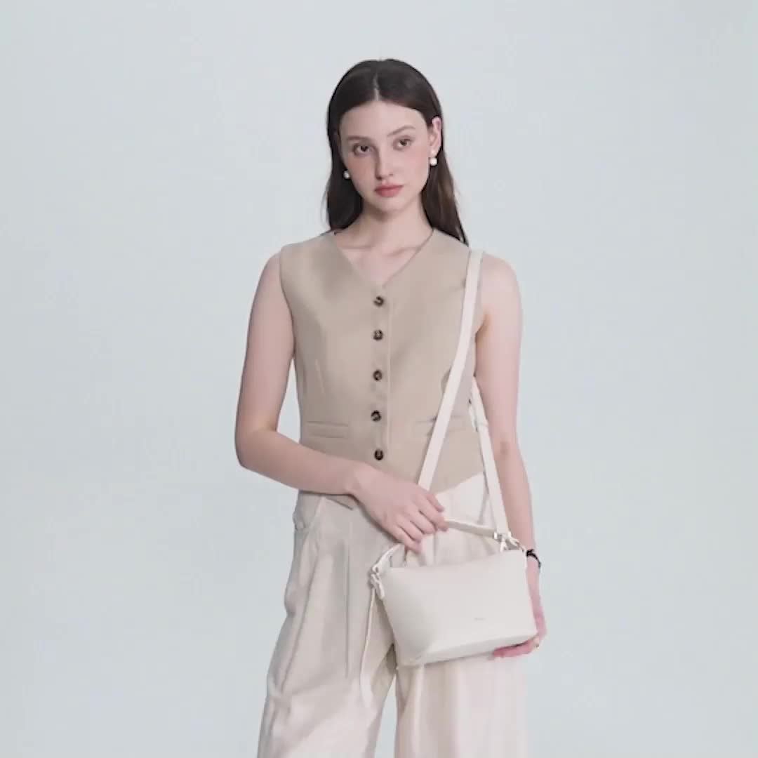ZEVIA Qadira Bag Tas Selempang Wanita Sling Bag Wanita Elegan Shoulder Bag Kulit Hitam