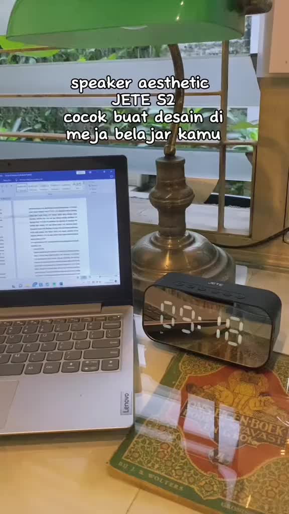 Speaker Portable JETE S2 Bluetooth V5.0 Stereo Sound with Alarm & Clock Led Smart Bass