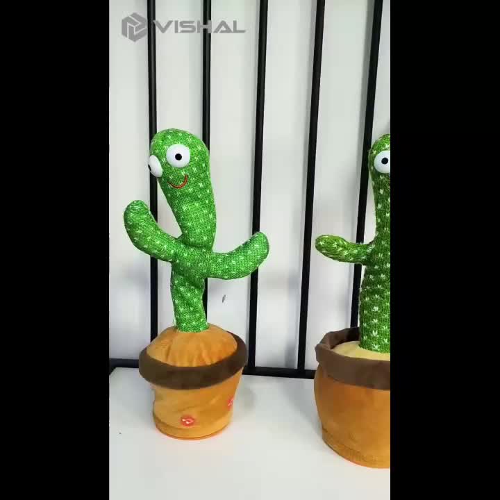 VISHAL KAKTUS JOGET BICARA BONEKA GOYANG MENARI LED Mainan Pintar VS-1839
