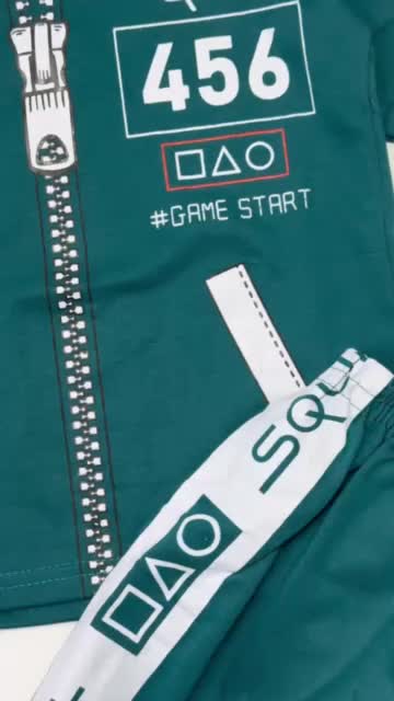 SQUID GAME BAJU SETELAN KOSTUM ANAK LAKI-LAKI KATUN TEBAL PREMIUM FASHION 1-10 TAHUN