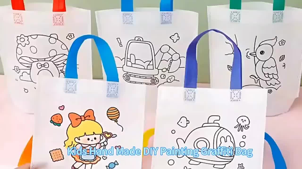 Tas Mewarnai DIY TAS KAIN Tas Spunbond 2 Sisi Mewarnai Edukasi Prakarya Kreatif MAINAN EDUKASI ANAK TAS SPUNBOND I TAS SOUVENIR I SOUVENIR SPUNBOND GOODIE BAG Tas Sekolah Anak Tas Kado Souvenir Hadiah Anak