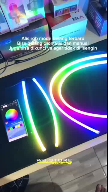 LAMPU DRL ALIS RGB WRGB MODE BELANG ANTI BINTIK SANGAT TERANG 30 CM 60 CM WB.STORE LED projector LAMPU ALIS RGB RUNNING MATRIX 210 MODE