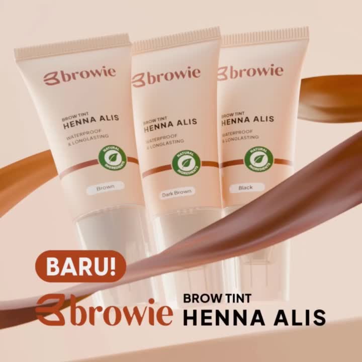 browie Brow Tint Henna Alis 10GR (2 Warna Pilihan) eyebrow waterproof gel | Halal & BPOM Black/ Brown/ Dark brown Eyebrow Wajah
